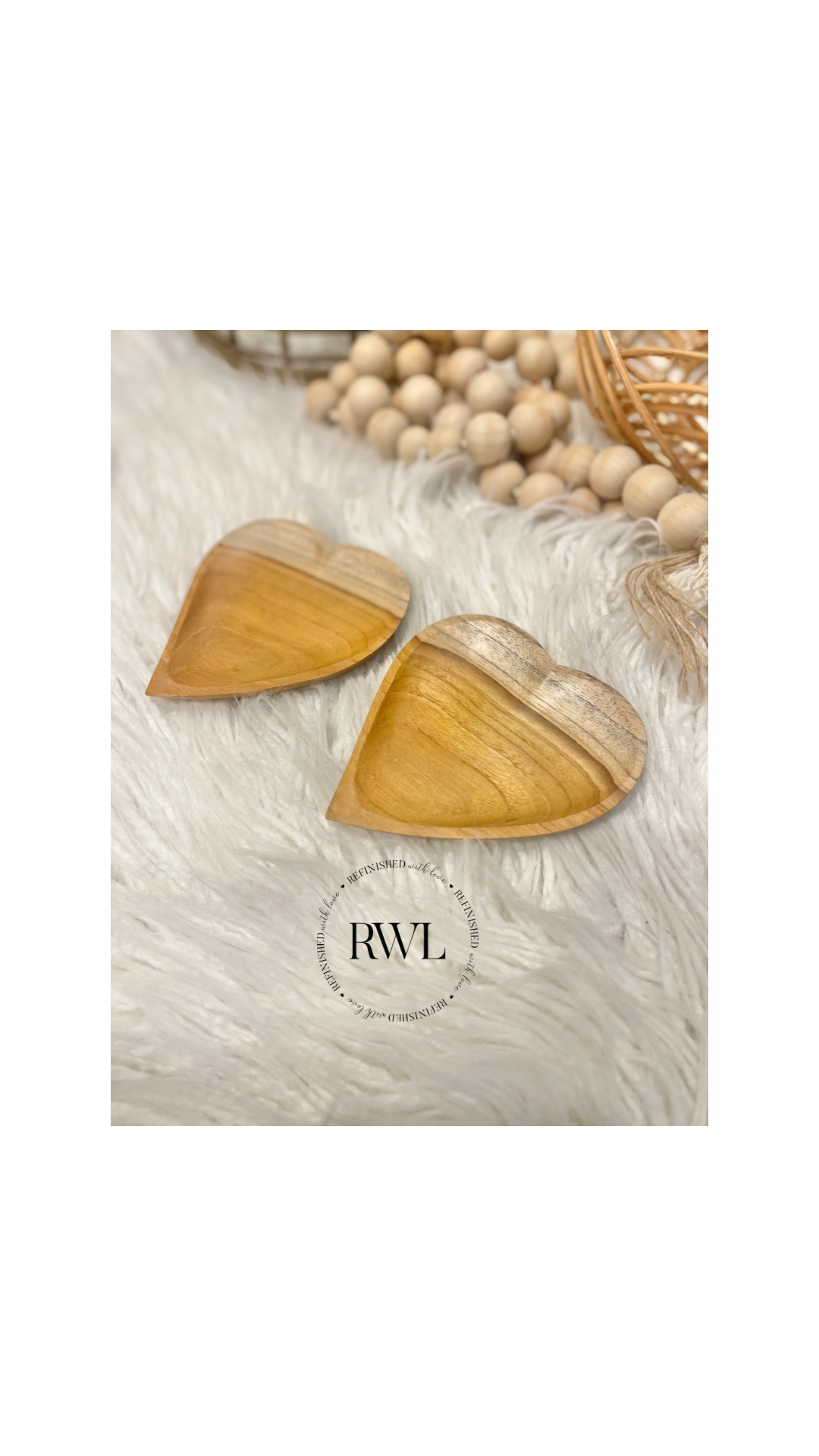 Wooden heart shape dish