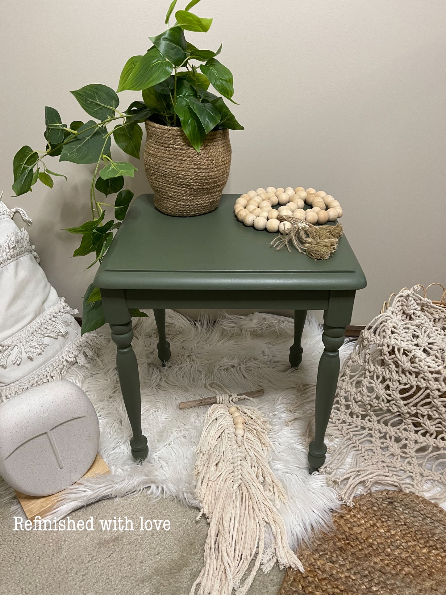 Green side table