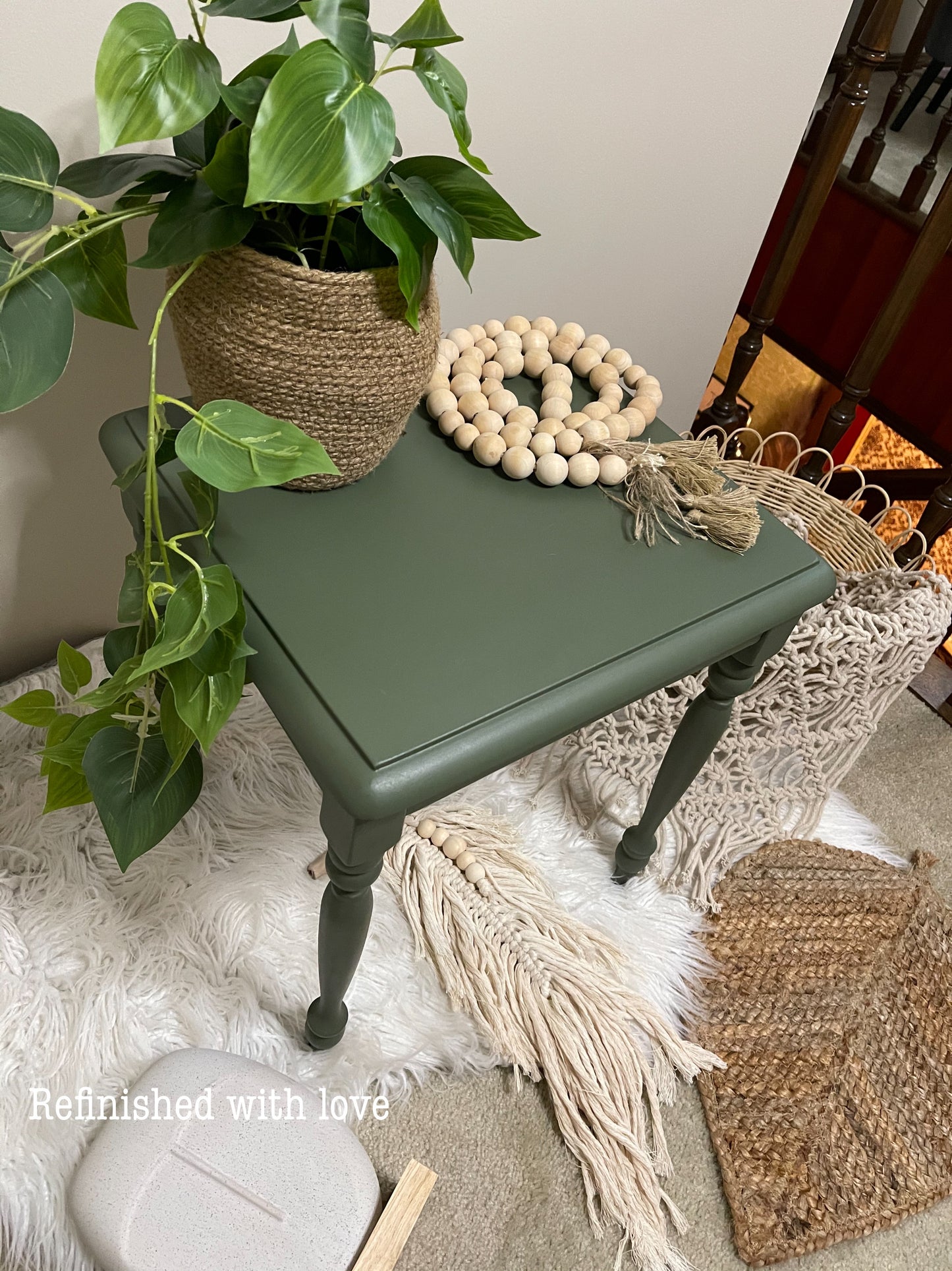 Green side table